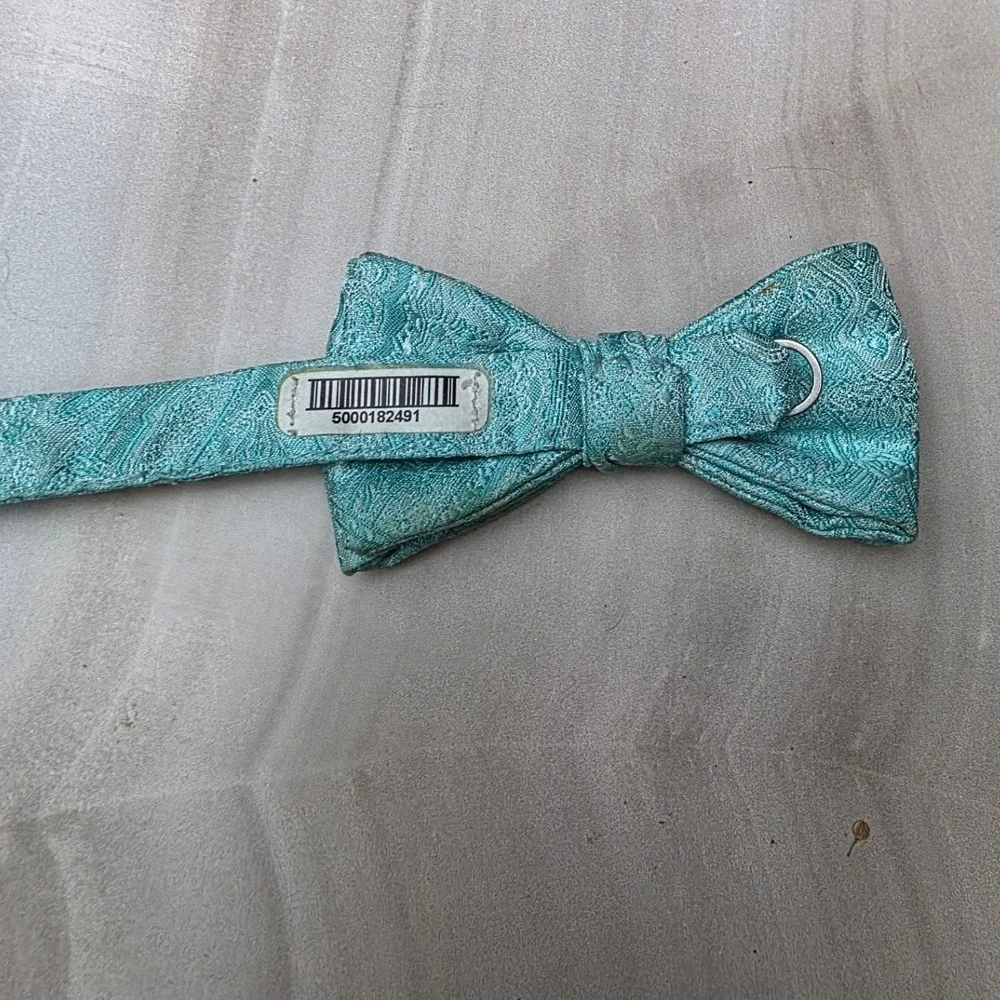 Mens‎ Aqua Blue Paisley Bow Tie Adjustable Pre-Tied Formal Wedding Turquoise D1